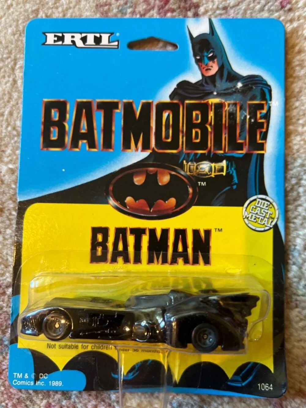 Batman die cast metal Batmobile car toy New 1989 vintage